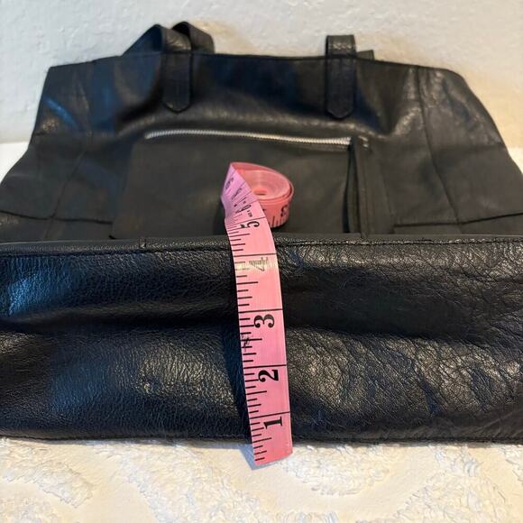 DAY & MOOD ANTHROPOLOGY Tote Leather Blk Oversized Witchy Slouchy Goth Grunge - Picture 9 of 10